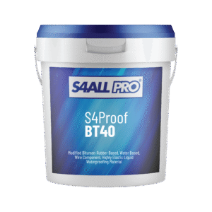 S4Proof BT 40 MODIFIED BITUMEN-RUBBER BASED, WATERBORNE, SINGLE COMPONENT, WITH CRACK BRIDGING FEATURES, HIGHLY FLEXIBLE LIQUID WATERPROOFING MATERIAL
