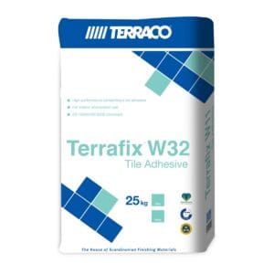 Terraco Terrafix W32 Flexible Tile Adhesive 25kg – C2TE S1 Wall & Floor Tile Adhesive Grey