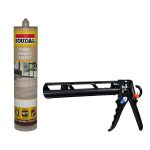 Soudal Parquet Kit with Parquet Medium Oak sealant and S4ALL PRO caulking gun